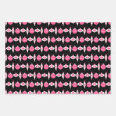 Kleurrijk roze en zwart kerst wrapping papier inpakpapier vel (Voorkant)