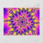 Kleurrijk Roze, Geel en Blauw Fractal Briefkaart (Voorkant)