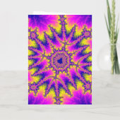 Kleurrijk Roze, Geel en Blauw Fractal Kaart (Achterkant)