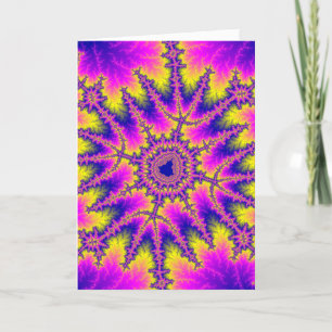 Kleurrijk Roze, Geel en Blauw Fractal Kaart