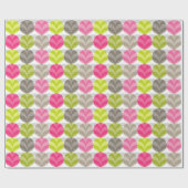 Kleurrijk Roze Groen Bruin Polka Dot Patroon Cadeaupapier (Vlak)