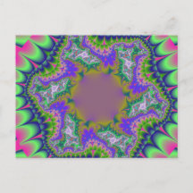 Kleurrijk roze, groen en blauw fractal