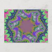 Kleurrijk roze, groen en blauw fractal briefkaart (Voorkant)