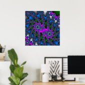 Kleurrijk roze, groen en blauw fractal poster (Thuiskantoor)