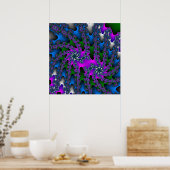 Kleurrijk roze, groen en blauw fractal poster (Keuken)