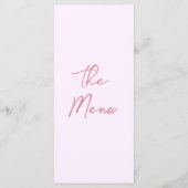 Kleurrijk roze handgetekend bloemend huwelijksmenu menu (Achterkant)