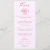 Kleurrijk roze handgetekend bloemend huwelijksmenu menu (Voorkant)