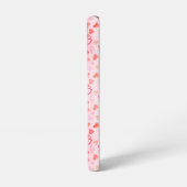 Kleurrijk Roze Hartpatroon Monogram Wit Hart Samsung Galaxy Hoesje (Linkerkant)