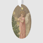 Kleurrijk roze kerstangeldecor ornament (voorkant)