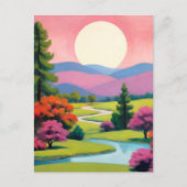 Kleurrijk roze kunstlandschap briefkaart (Voorkant)
