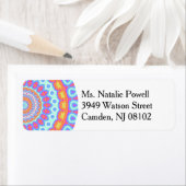 Kleurrijk Roze Mandala Design Etiket (Insitu)