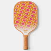 Kleurrijk Roze Oranje Abstract Retropatroon Aangep Pickleball Paddle (Voorkant)