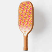 Kleurrijk Roze Oranje Abstract Retropatroon Aangep Pickleball Paddle (Links)