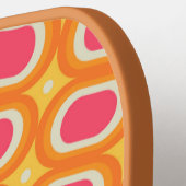 Kleurrijk Roze Oranje Abstract Retropatroon Aangep Pickleball Paddle (Links Detail)