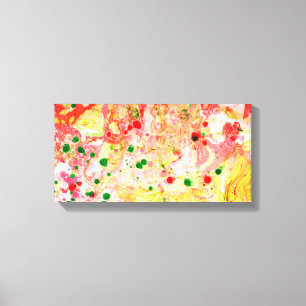 Kleurrijk roze roodgeel groen modern Abstract Canvas Afdruk