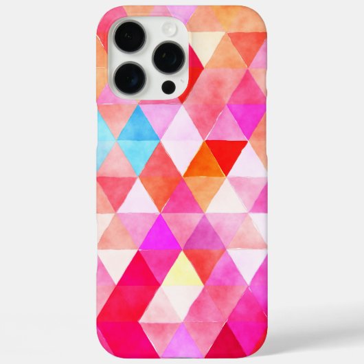Kleurrijk roze Waterverf driehoekspatroon Case-Mate iPhone Case (Achterkant)