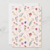 Kleurrijk Roze Wildflower Spring Floral Baby showe Kaart (Achterkant)