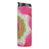 Kleurrijk roze, wit en groen fractal thermosbeker (Geroteerd rechts)