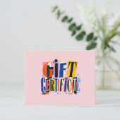 Kleurrijk Roze Zakelijk Cadeaubon (Staand voorkant)