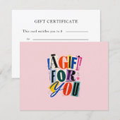 Kleurrijk Roze Zakelijk Ciftcertificaat (Voorkant / Achterkant)