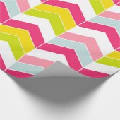 Kleurrijk Roze ZigZag Chevron patroon Cadeaupapier (Hoek)