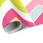 Kleurrijk Roze ZigZag Chevron patroon Cadeaupapier (Rol Hoek)