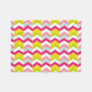 Kleurrijk Roze ZigZag Chevron Patroon Fleece Deken