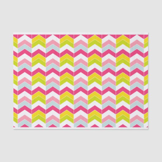 Kleurrijk Roze ZigZag Chevron patroon Tissuepapier (Voorkant)