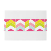 Kleurrijk Roze ZigZag Chevron patroon Uitnodigingen Wikkel (Achterkant Voorbeeld)
