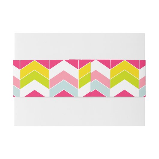 Kleurrijk Roze ZigZag Chevron patroon Uitnodigingen Wikkel (Achterkant Voorbeeld)