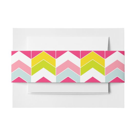 Kleurrijk Roze ZigZag Chevron patroon Uitnodigingen Wikkel (Voorkant Voorbeeld)