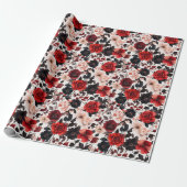 Kleurrijk rozenbestemming inpakpapier (Uitgerold)