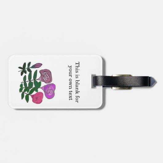 Kleurrijk rozenontwerp bagagelabel (Achterkant horizontaal)