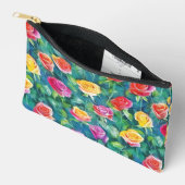 Kleurrijk rozentuin watercolorpatroon etui (Open)