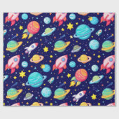 Kleurrijk Ruimtekartpattern Cadeaupapier (Vlak)