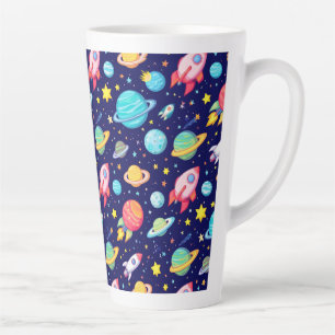 Kleurrijk Ruimtekartpattern Latte Mok
