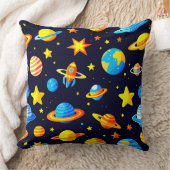 Kleurrijk Ruimthema Met Planeten Kussen (Deken)