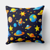 Kleurrijk Ruimthema Met Planeten Kussen (Achterkant)