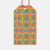Kleurrijk ruitjes abstract patroon cadeaulabel (Voorkant)