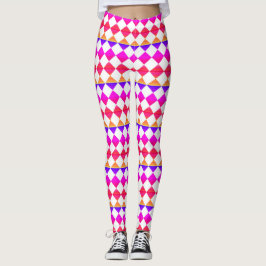 Kleurrijk ruitpatroon met schaakbord leggings