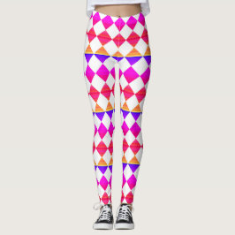 Kleurrijk ruitpatroon met schaakbord leggings