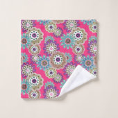 Kleurrijk rustiek bloemmotief retro bad handdoek (Wasdoekje)
