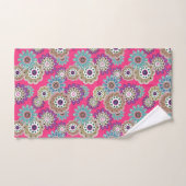 Kleurrijk rustiek bloemmotief retro bad handdoek (Handdoek)