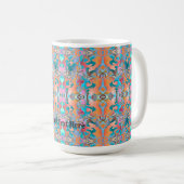 Kleurrijk rustiek boho abstract kunstpatroon koffiemok (Voorkant rechts)