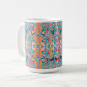 Kleurrijk rustiek boho abstract kunstpatroon koffiemok (Voorkant links)