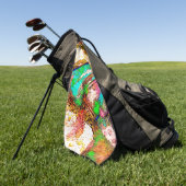 Kleurrijk - Rustiek en ruw zoals ruwe stuc Golfhanddoek (Groen)