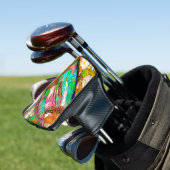Kleurrijk - Rustiek en ruw zoals ruwe stuc Golfheadcover (Insitu)