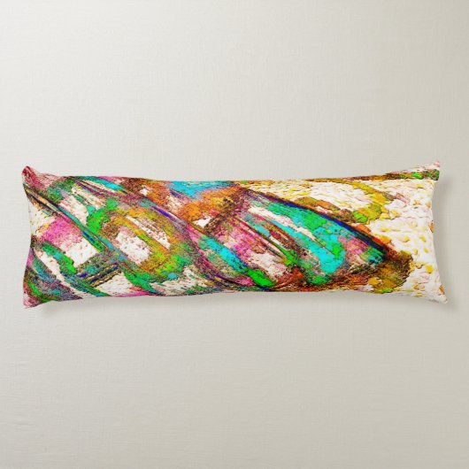 Kleurrijk - Rustiek en ruw zoals ruwe stuc Lichaamskussen (Achterkant)