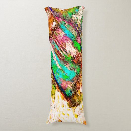 Kleurrijk - Rustiek en ruw zoals ruwe stuc Lichaamskussen (Voorkant Verticaal)