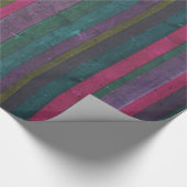 Kleurrijk Rustisch Hout Kijk Roze Blauwgroen Paars Cadeaupapier (Hoek)